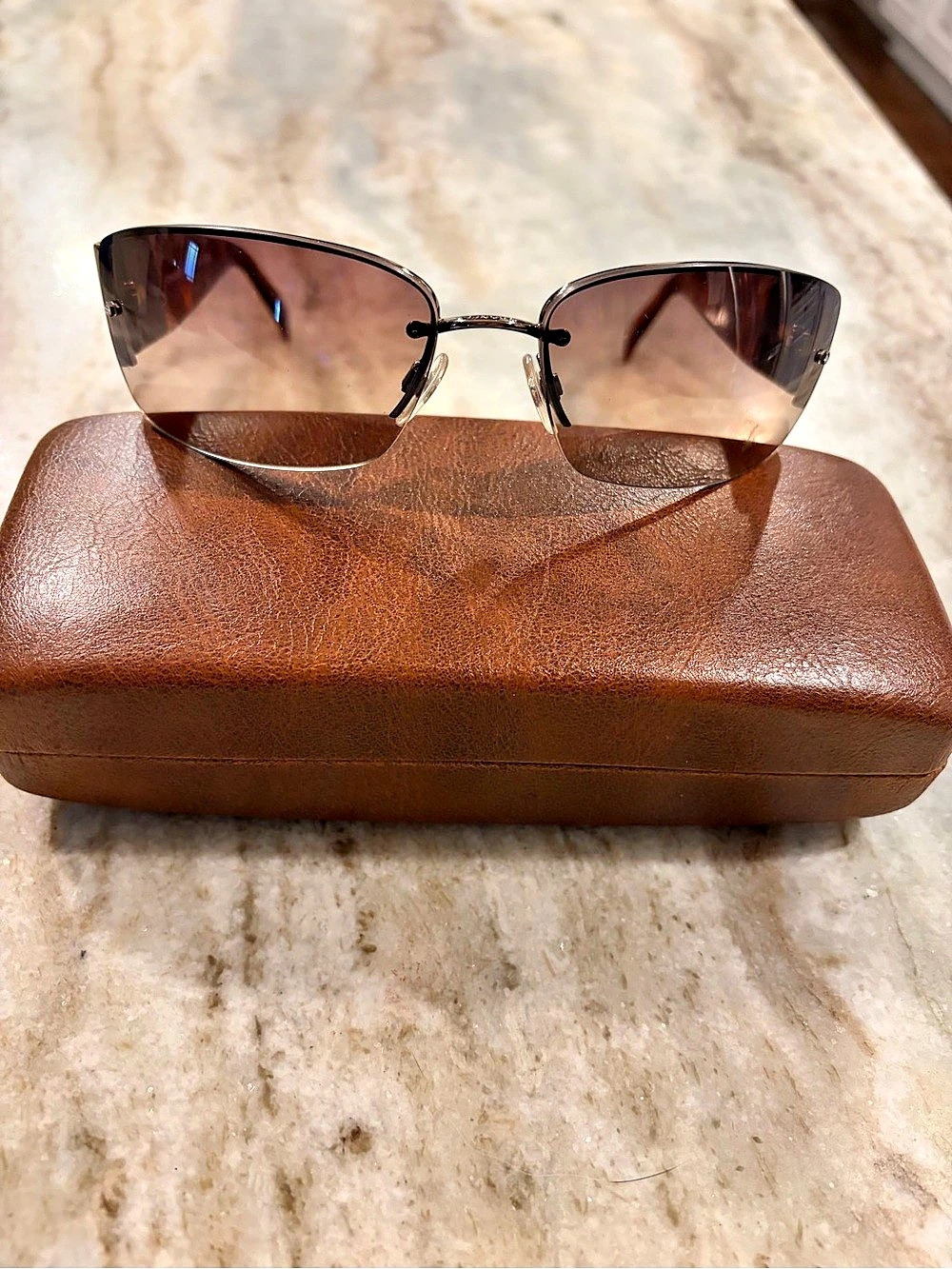Chanel 4117-B Brown Shield Sunglasses made in Italy